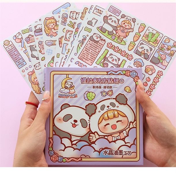  Box sticker bé gái Telado gấu trúc 10 tờ 