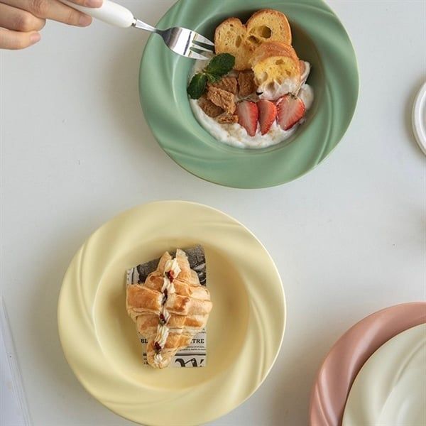  Đĩa tròn viền sóng xoáy 20,5cm 