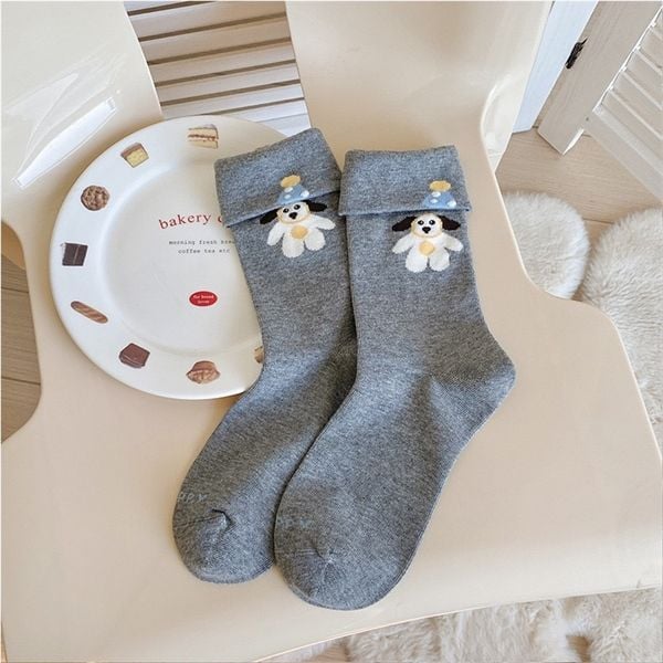  Tất cao cổ gập mép thú dễ thương 