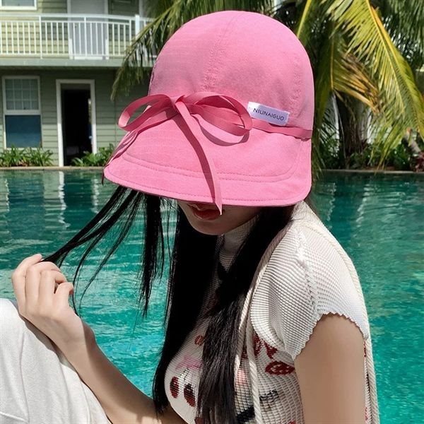  Mũ chống nắng vành mềm ruy băng 