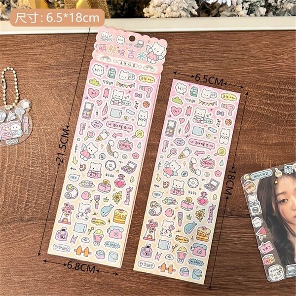  Sticker gấu trắng lấp lánh 