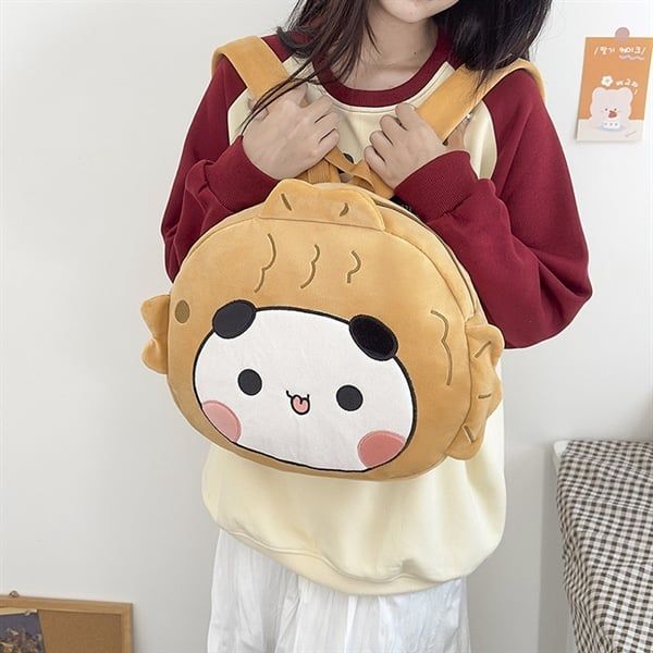  Balo gấu trúc đội mũ bánh cá 