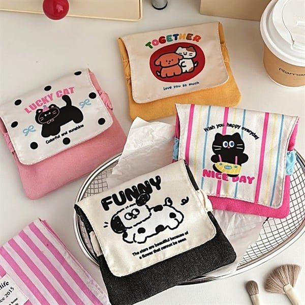  Túi vải mini quai chun 11cm 