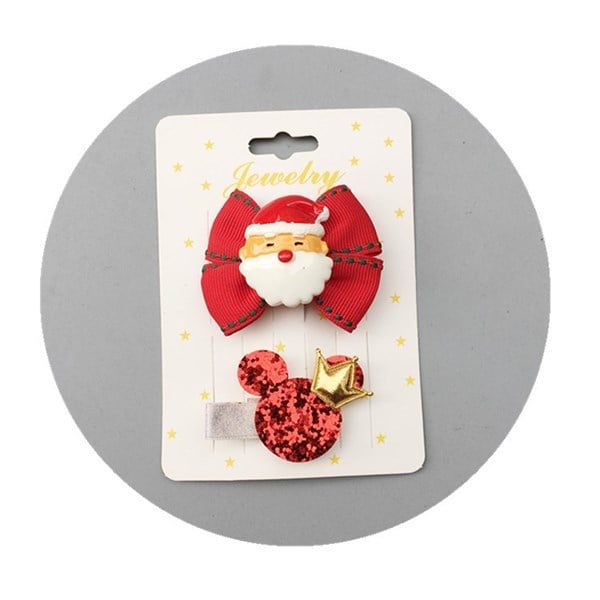  Set kẹp tóc Giáng Sinh tone đỏ 