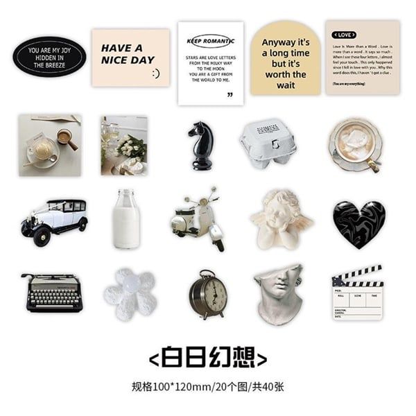  Sticker Zaomo vật dụng 40 miếng 