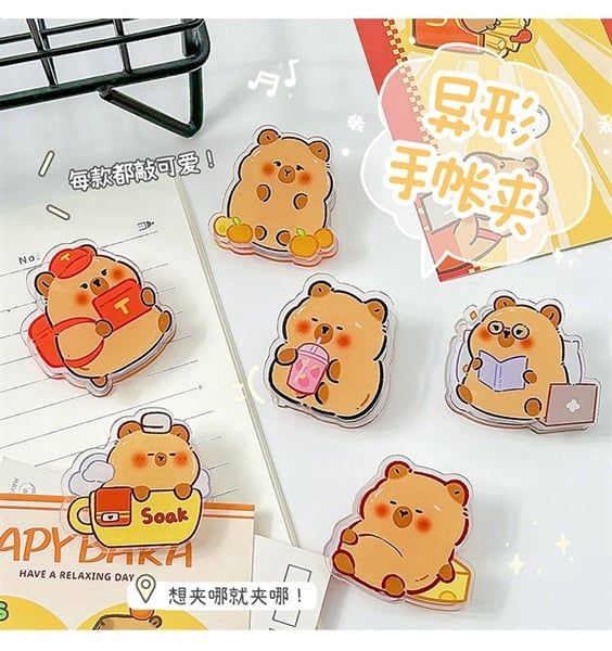  Kẹp giấy Capybara 2D 