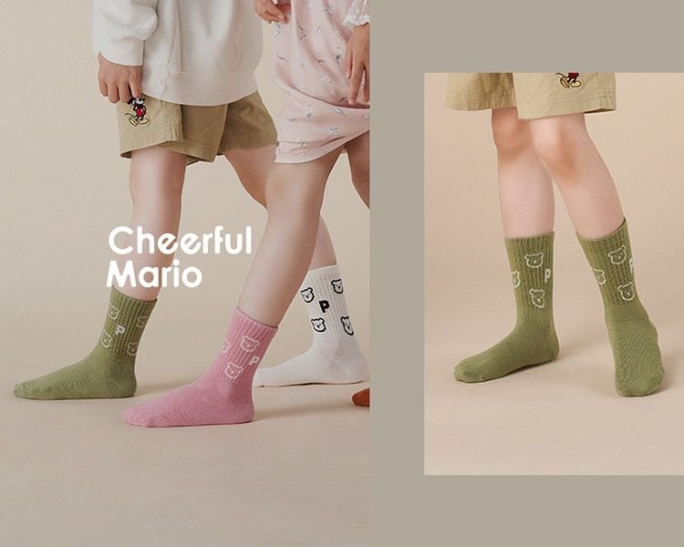  Set tất kid Mario gấu nhí 4 đôi 