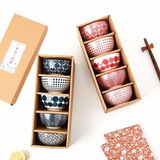  Set 5 bát con hoạ tiết nhật 