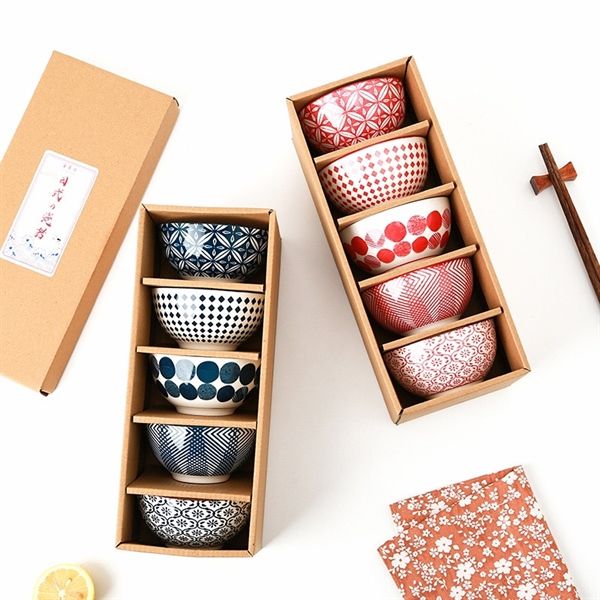  Set 5 bát con hoạ tiết nhật 