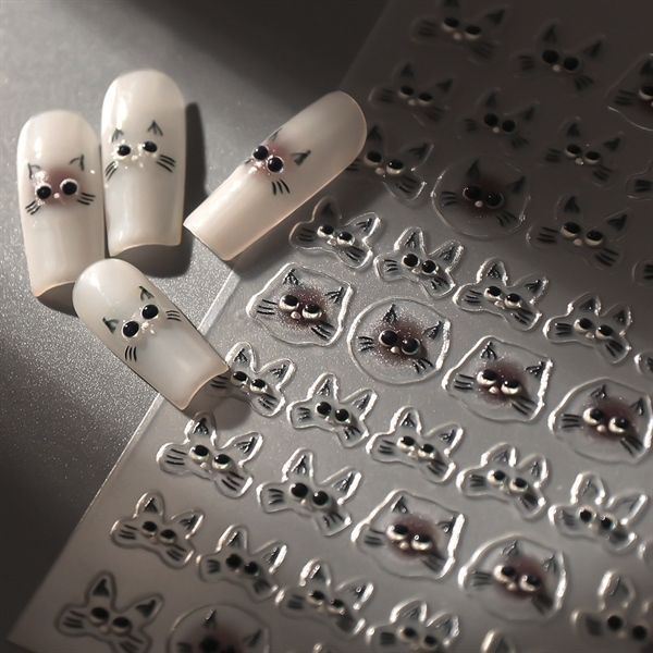  Sticker dán móng mắt mèo nổi 