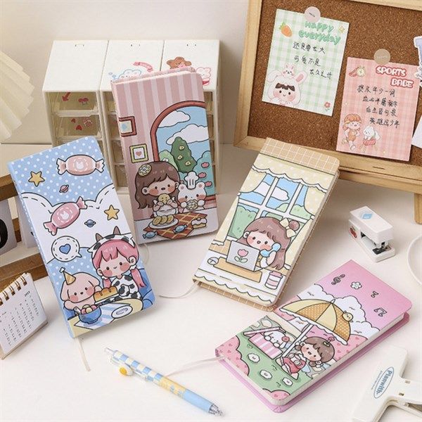  Sổ bé gái các hoạt động 9x18cm + sticker 