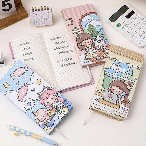  Sổ bé gái các hoạt động 9x18cm + sticker 