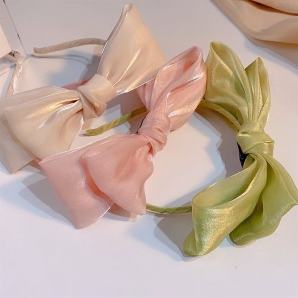  Bờm nơ kép to ánh nhũ 