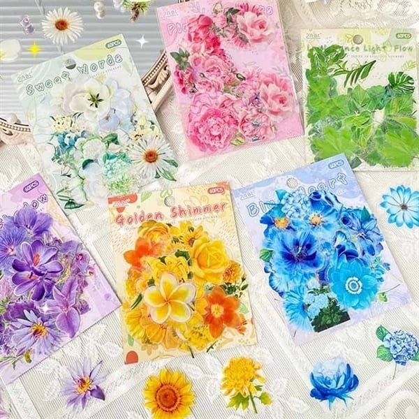  Sticker hoa lá ABC 60 miếng 