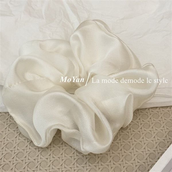  Scrunchies trơn bóng ánh nhũ 