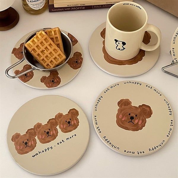  Lót ly/nồi gấu teddy 16cm 