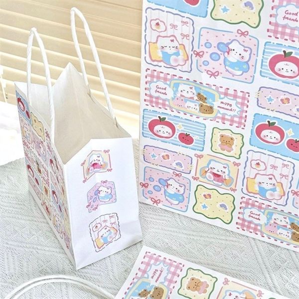  Túi quà giấy chia ô mèo 