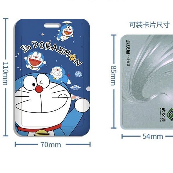  Đeo thẻ Doraemon kèm dây đeo cổ 