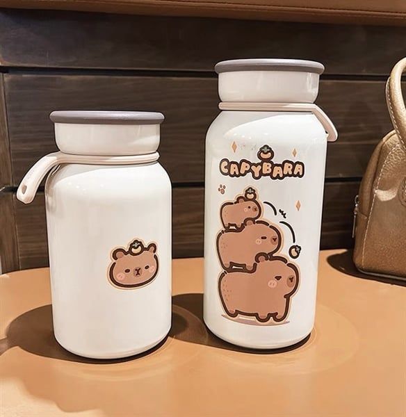  Bình giữ nhiệt 3 Capybara xếp chồng 400ml 