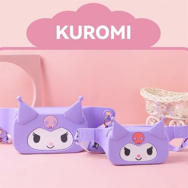  Túi đeo chéo silicon Kuromi tím ( nhỏ ) 