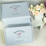  Hộp quà gập Rose Sweet caro xanh 20x13cm 