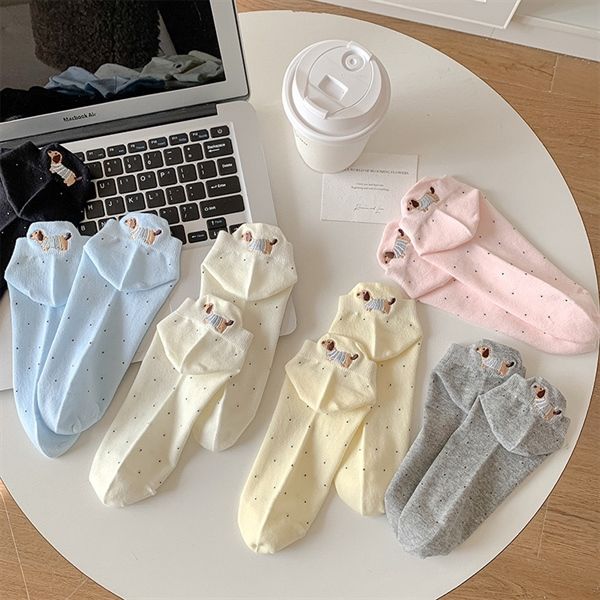  Tất Xiaohesi chấm bi cún xúc xích 