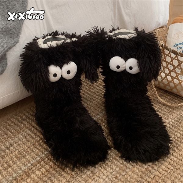  Tất boot thú lông xù 