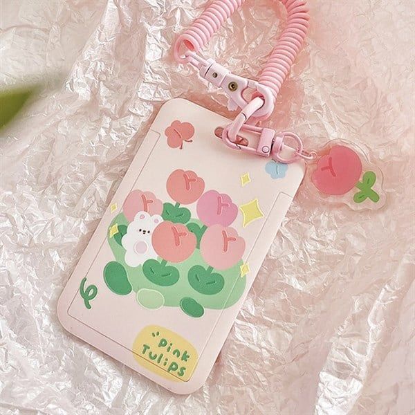  Dây đeo thẻ lò xo thỏ tulip 