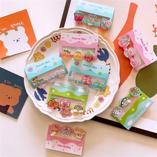  Set 3 kẹp càng cua mini dễ thương pastel 