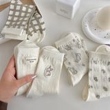  Tất PSA lưới thoáng tone trắng ghi 