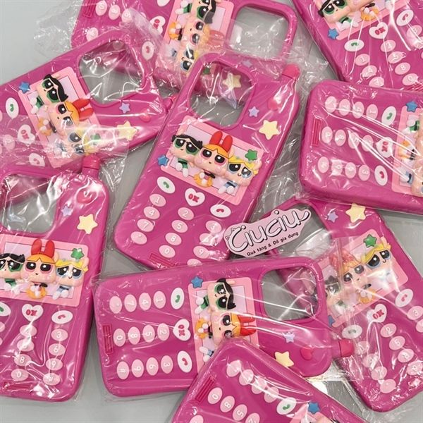  Ốp silicon PowerPuff Girls hồng 