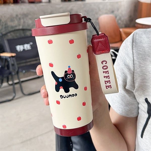  Cốc giữ nhiệt Coffee 500ml - Mèo táo 