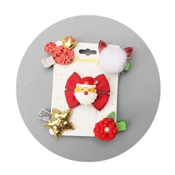  Set kẹp tóc Giáng Sinh tone đỏ 