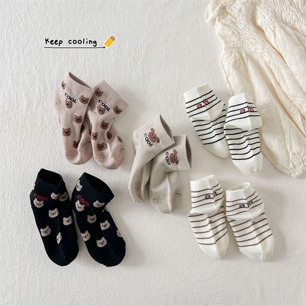  Tất Kid mặt lưới gấu 