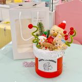  Cốc gấu bông Giáng Sinh 21x12cm + túi + đèn 