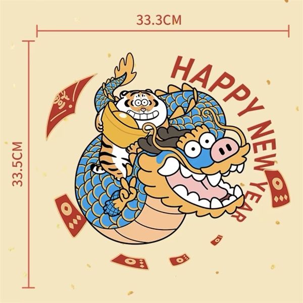  Decal dán kính rồng hổ trang trí tết 