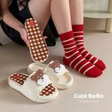  Dép bánh mì cún đế caro 