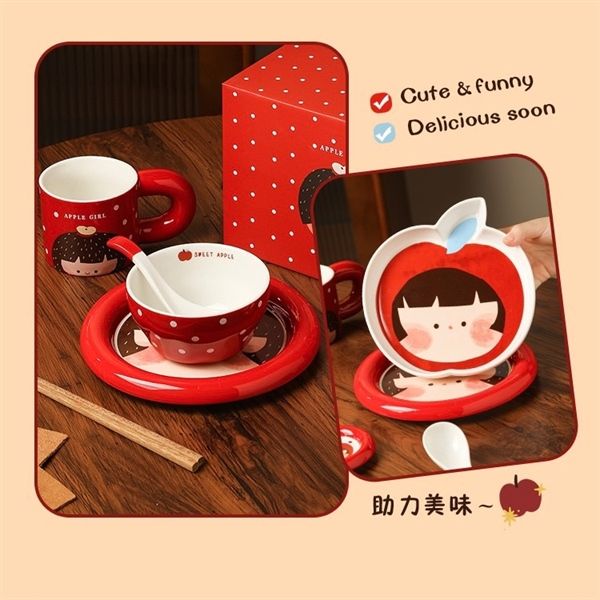  Set bát đĩa bé táo đỏ 