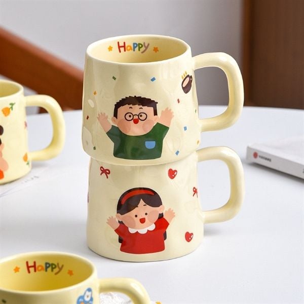  Cốc sứ Happy 380ml 