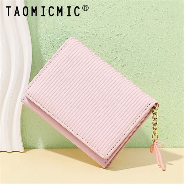 Ví gân dọc móc khoá nơ 