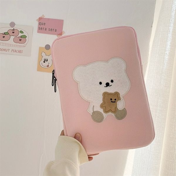  Túi đựng ipad / laptop gấu trắng bánh gấu 
