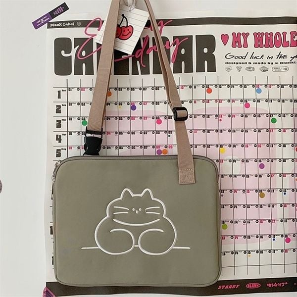  Túi đựng ipad / laptop đeo chéo Mèo xanh 