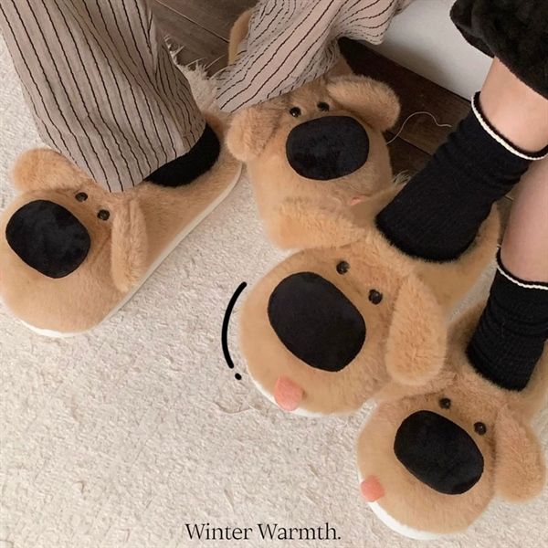 Dép bông cún lè lưỡi 