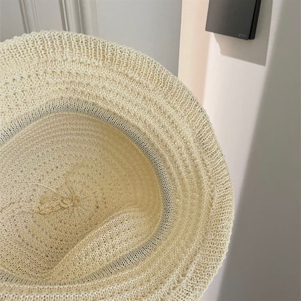  Mũ bucket vải mềm dây nơ đen 