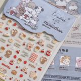  Sticker dán móng Tomoni gấu Teddy 