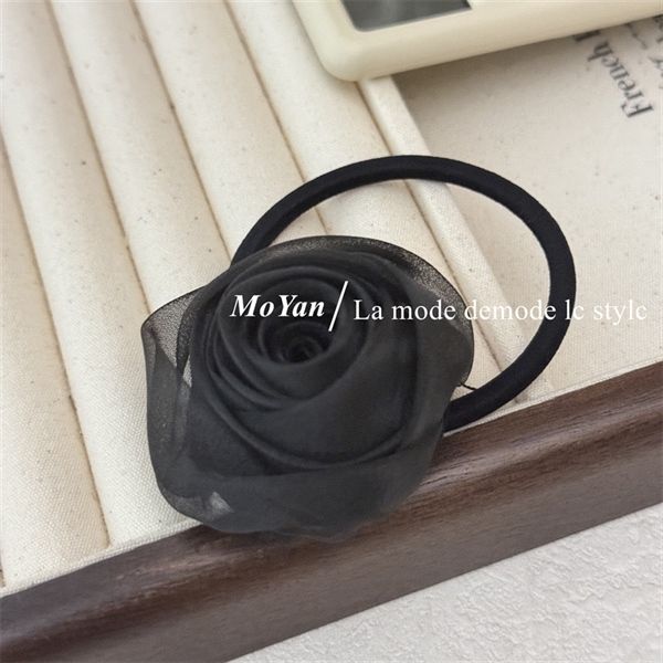  Chun buộc tóc hoa hồng voan 