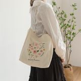  Túi tote quai mảnh vườn hoa 