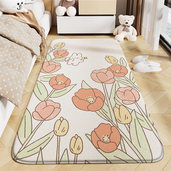  Thảm lông thỏ thiên thần hoa cam 40x120cm 