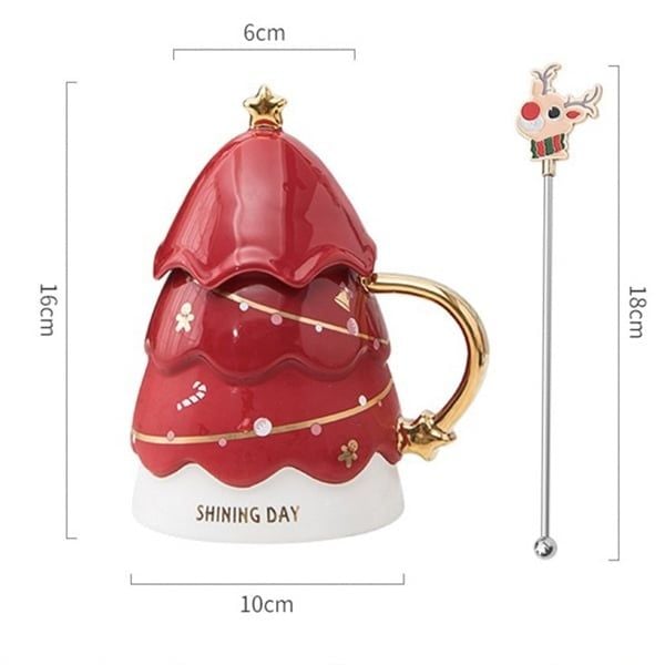  Cốc cây thông Giáng Sinh+que khuấy tuần lộc 