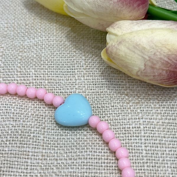  Dây charm móc điện thoại mây trái tim xanh 
